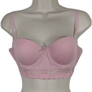 ABS Allen Schwartz Convertible Bralette Underwire Strapless Size M Pink NEW FLAW